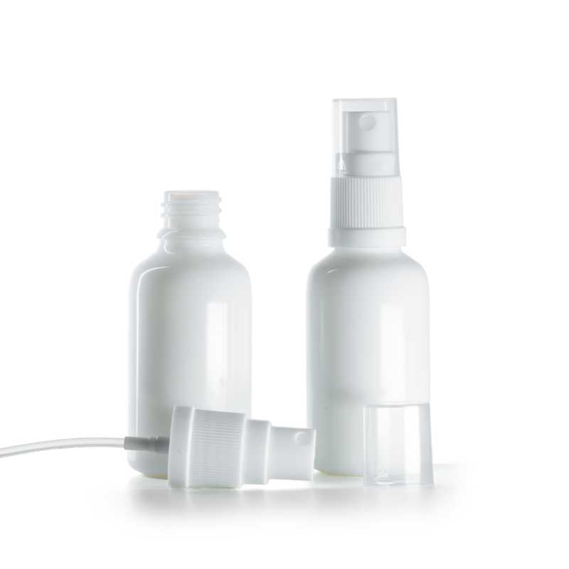 Flacon en verre blanc avec pulvérisateur, 30 ml