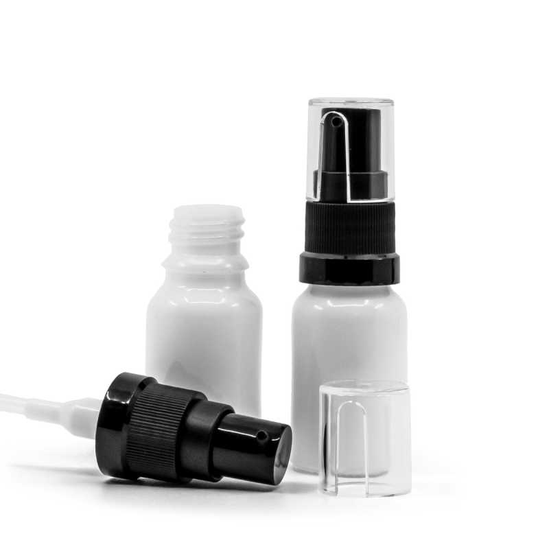 Flacon en verre blanc, pompe à huile, 10 ml