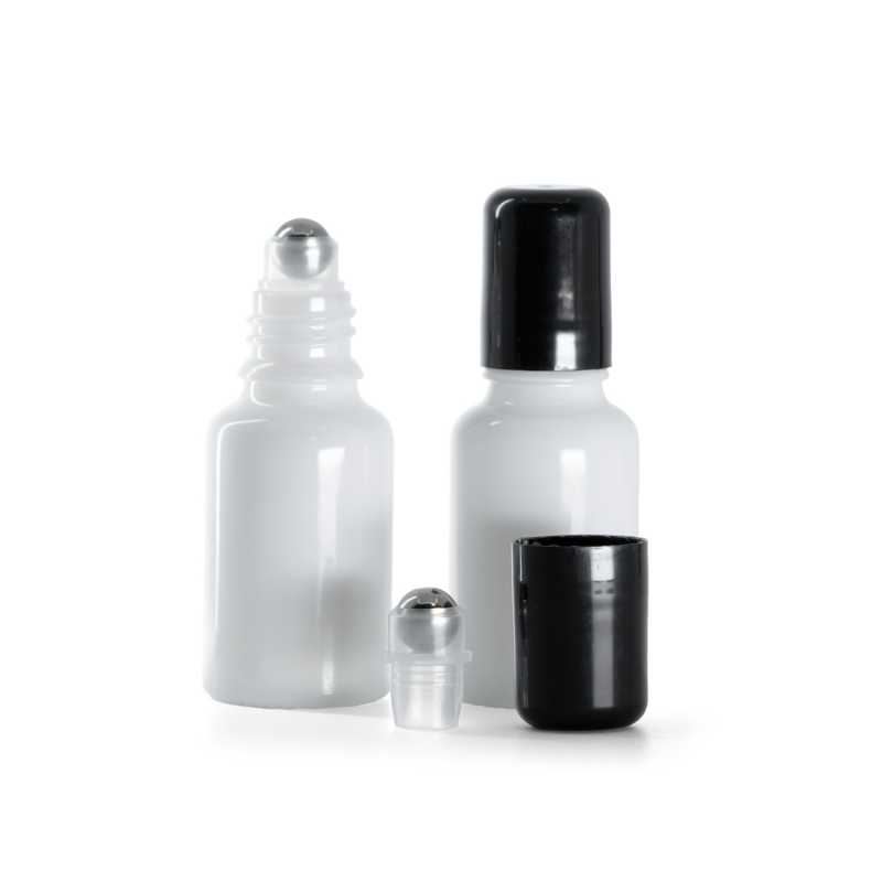 Flacon en verre blanc avec Roll-On, 15 ml