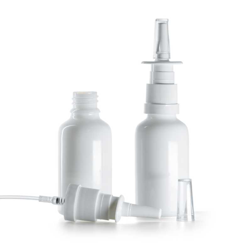 Flacon en verre blanc, spray nasal, 30 ml