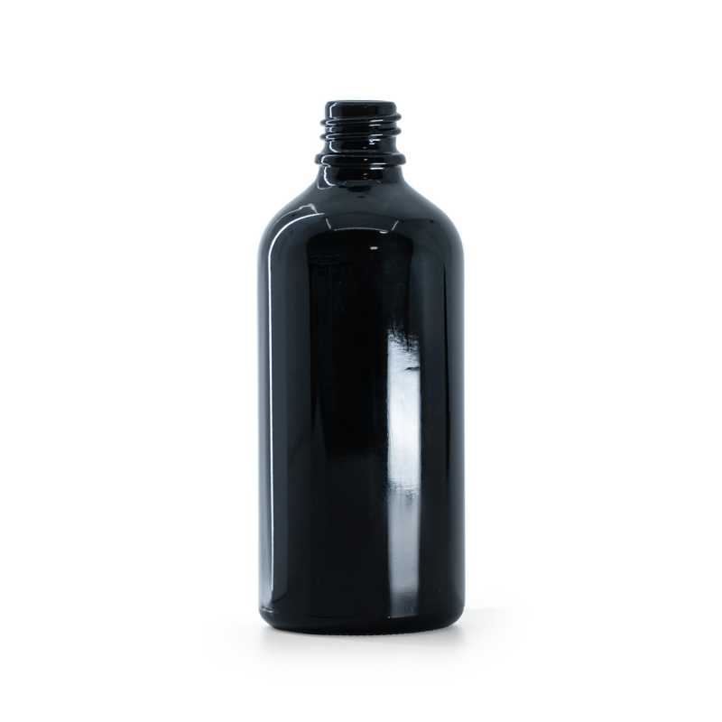 Bouteille en verre noir brillant, 100 ml, 70 pièces