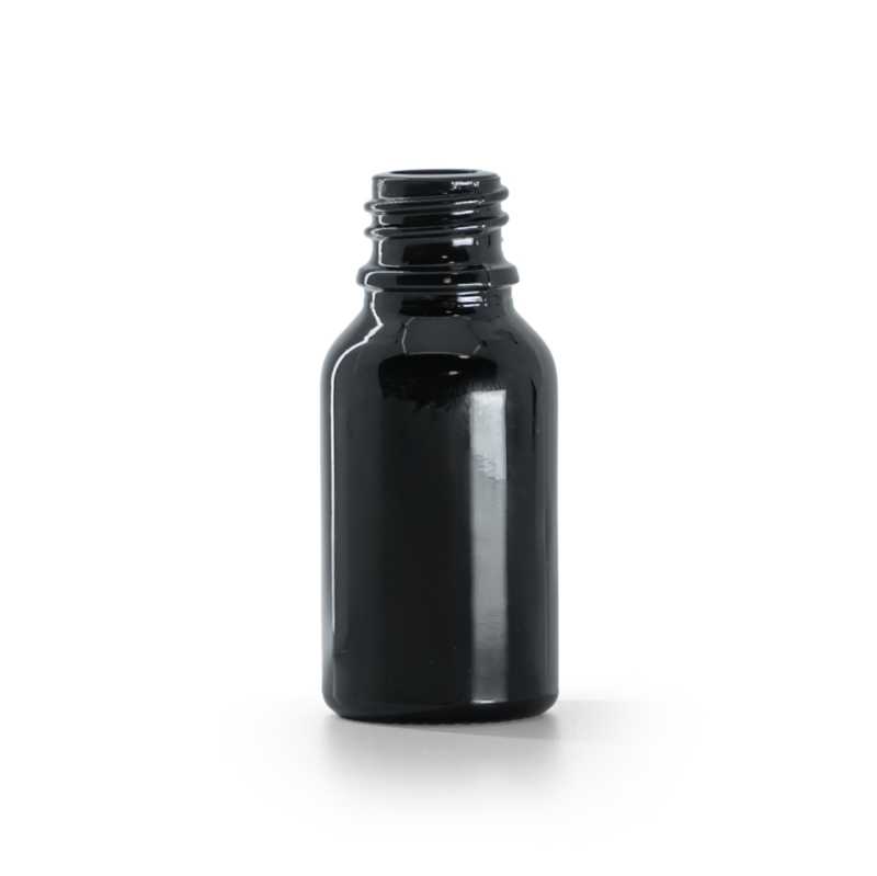 Flacon en verre noir brillant, 15 ml