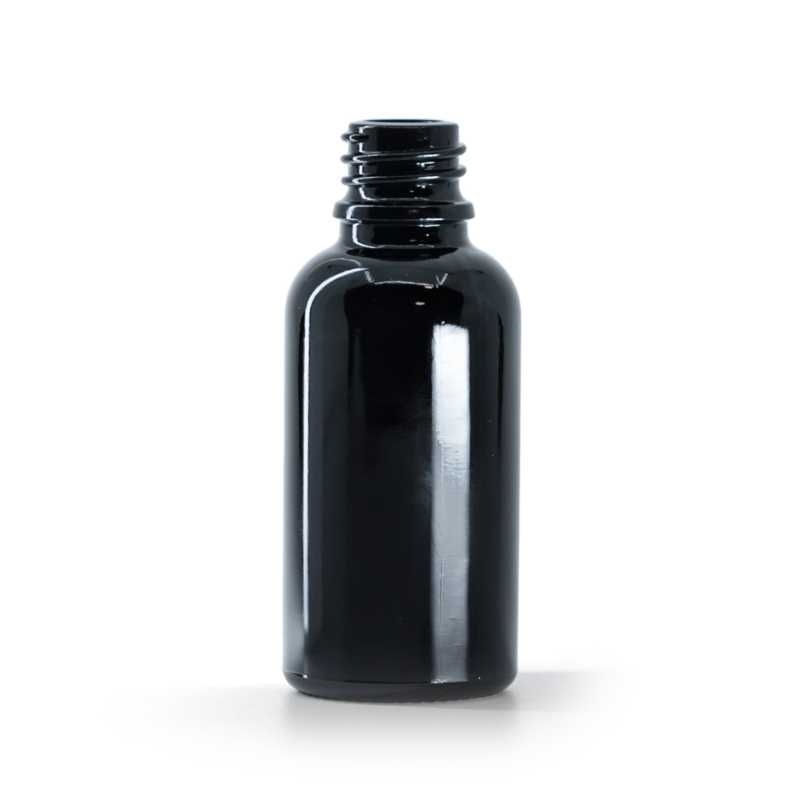 Flacon en verre noir brillant, 30 ml, 110 ks
