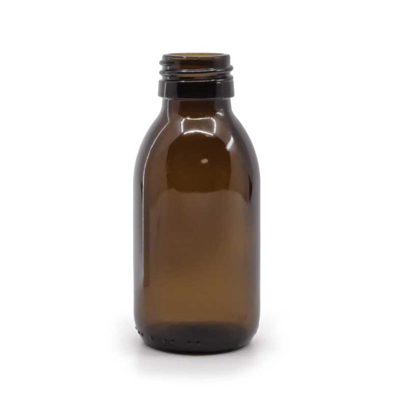 Flacon en verre brun, PP28S, 100 ml