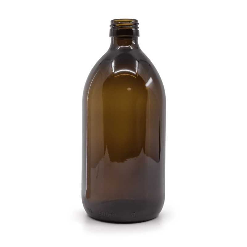 Bouteille en verre brun, PP28S, 500 ml