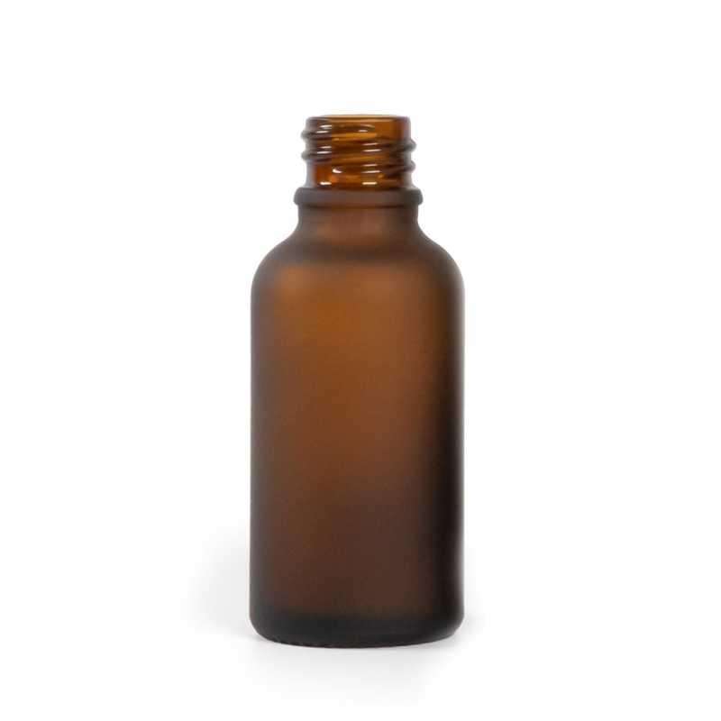 Flacon en verre givré ambré, 30 ml