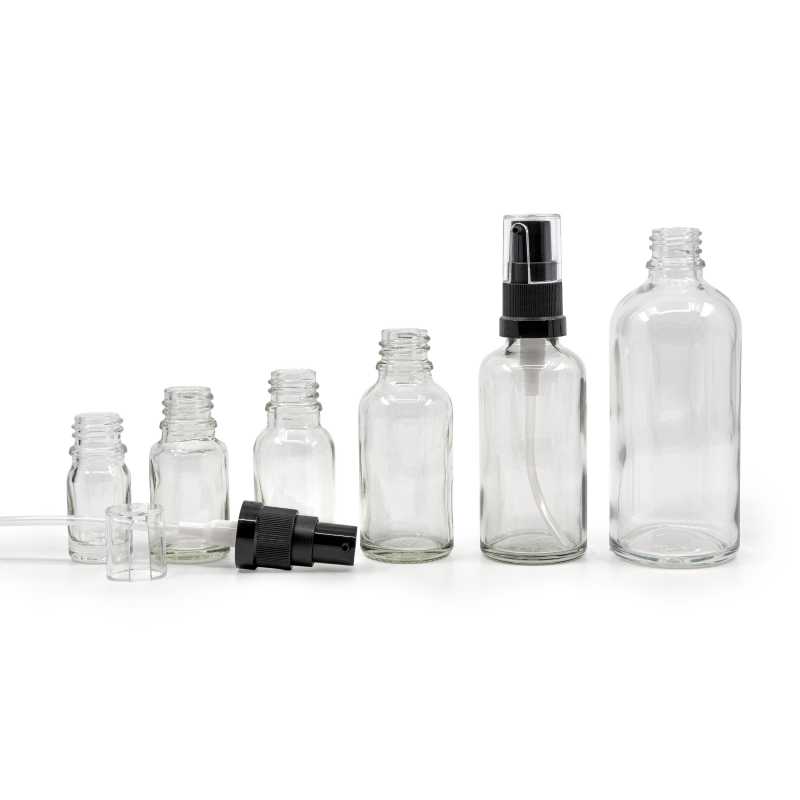 Flacon en verre transparent, pompe à huile, 10 ml