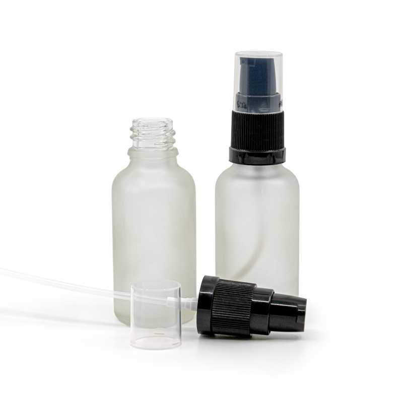 Flacon en verre givré transparent, pompe à lotion, 30 ml