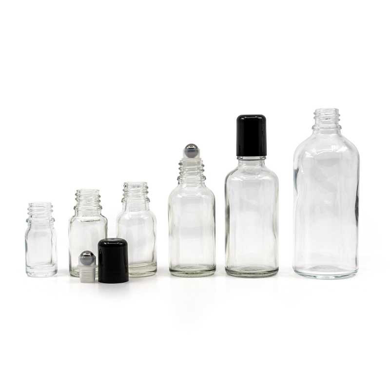 Flacon en verre transparent avec Roll-On, 10 ml