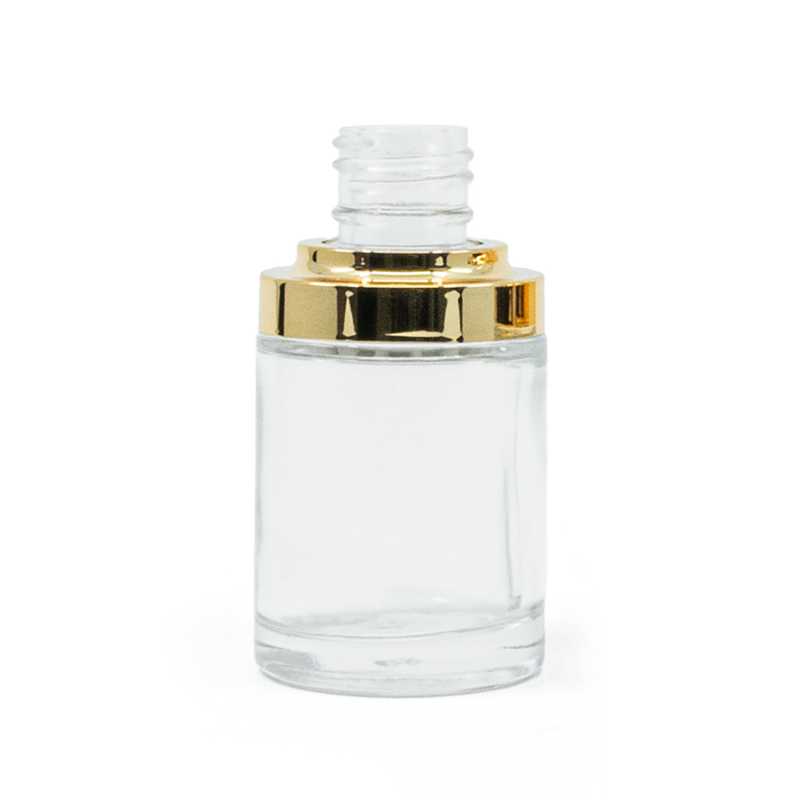 Flacon en verre transparent, or brillant, 20/410, 30 ml