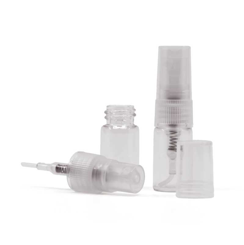 Flacon de parfum en verre transparent avec vaporisateur, 2 ml