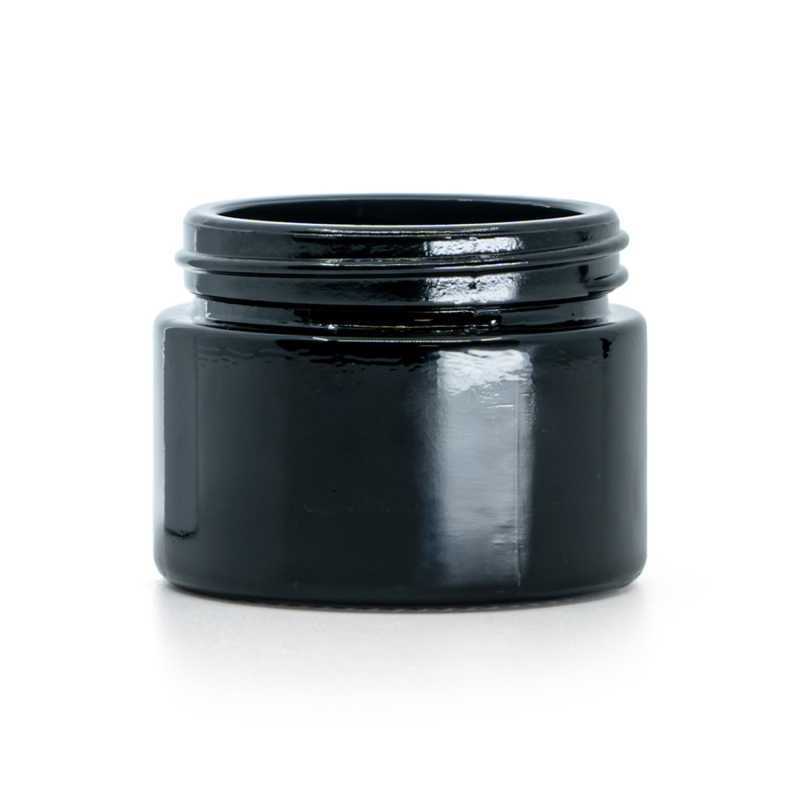 Pot en verre noir brillant, 50 ml