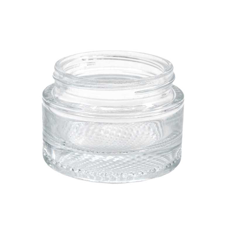 Pot à cosmétiques épais en verre transparent, 50 ml,
