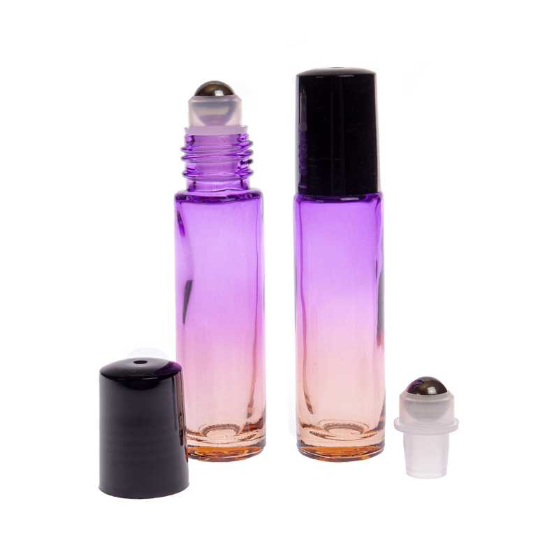 Flacon roll-on en verre, orange-violet, 10 ml