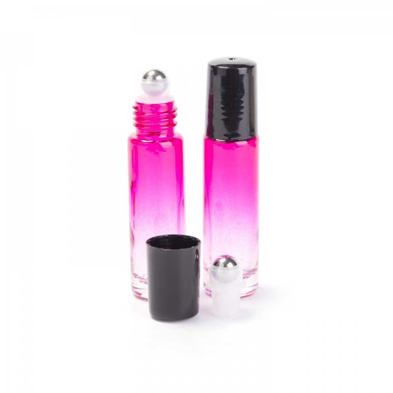 Flacon roll-on en verre, rose, 10 ml