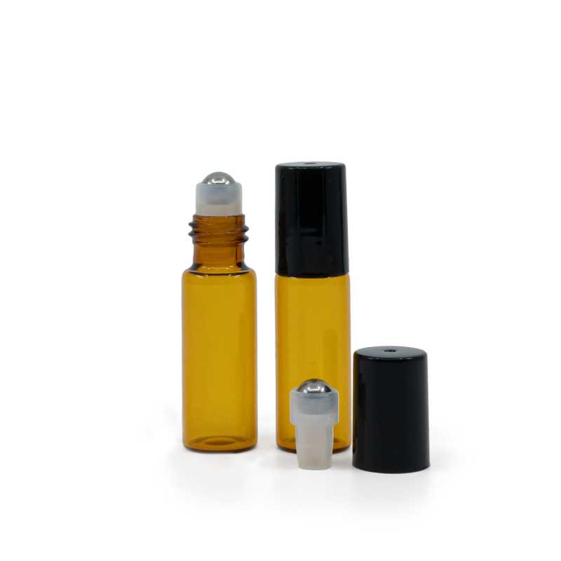 Flacon roll-on en verre ambré, 5 ml