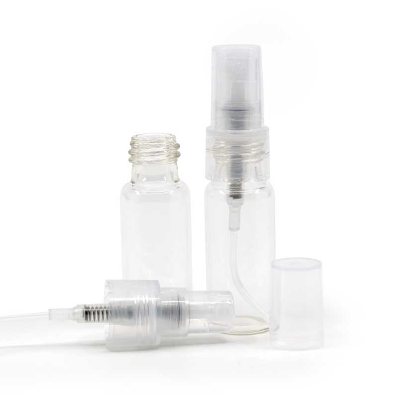 Flacon en verre rond transparent, spray transparent, 6 ml