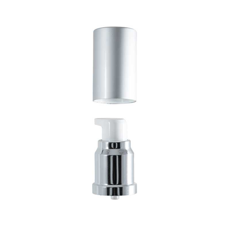 Pompe argentée pour flacon airless, 15 ml