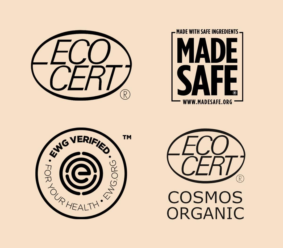 Symboles et logos de certification sur l’étiquette d’un produit cosmétique